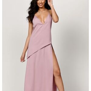 Tobi Mauve V-Neck Dress